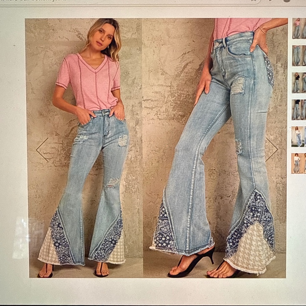Cool 70s style bell bottom jeans